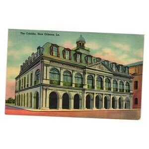 Vintage Postcard The Cabildo New Orleans Louisiana Spanish Architecture Etched